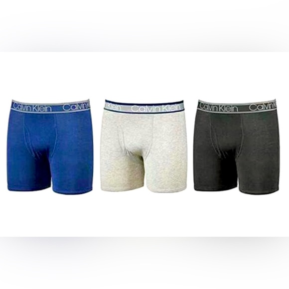 CALVIN KLEIN Men’s 3 Pack Classics Tagless Cotton Stretch Boxer Briefs. - Picture 4 of 10